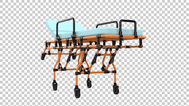 PSD medical stretcher for epidemic virus on transparent background 3d rendering illustration