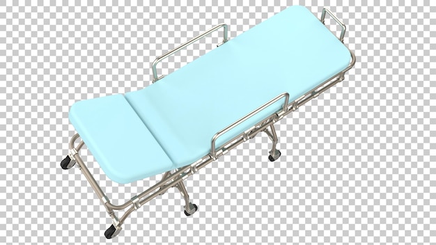 PSD medical stretcher for epidemic virus on transparent background 3d rendering illustration