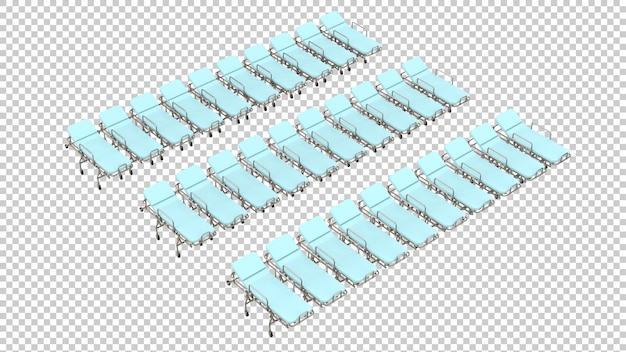 투명 배경 3d 렌더링 그림에 전염병 바이러스에 대한 의료 들것