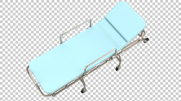 PSD medical stretcher isolated on transparent background 3d rendering illustration