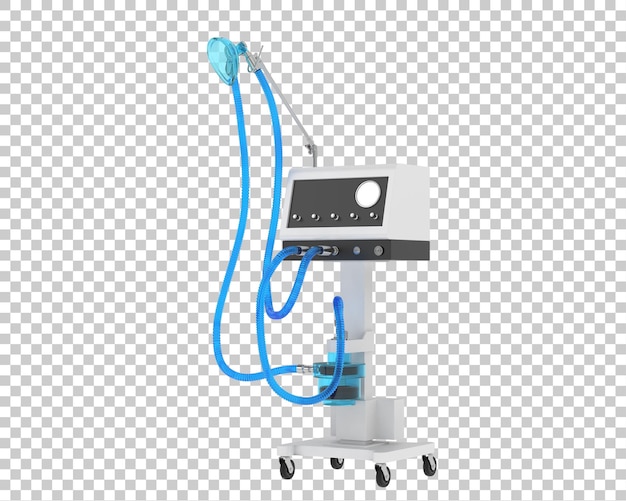 PSD medical ventilator on transparent background 3d rendering illustration