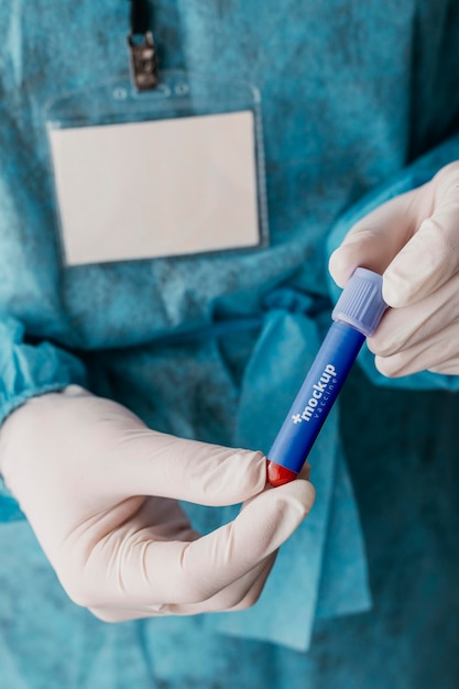 PSD medical wear and blood sample mock-up