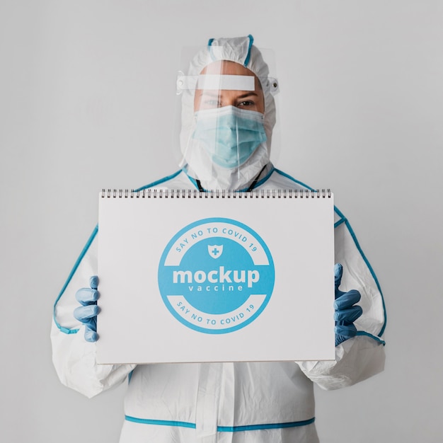 Abbigliamento medico e mock-up del taccuino