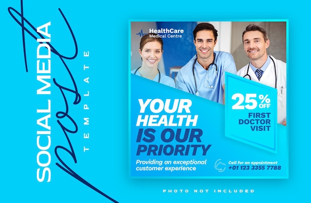 PSD medical web banner or social media post template design