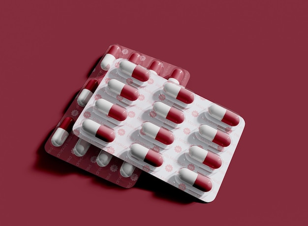 Medicatieverpakking met pillenmodel