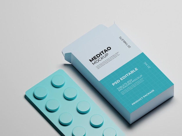 PSD medication branding and packaging mockup