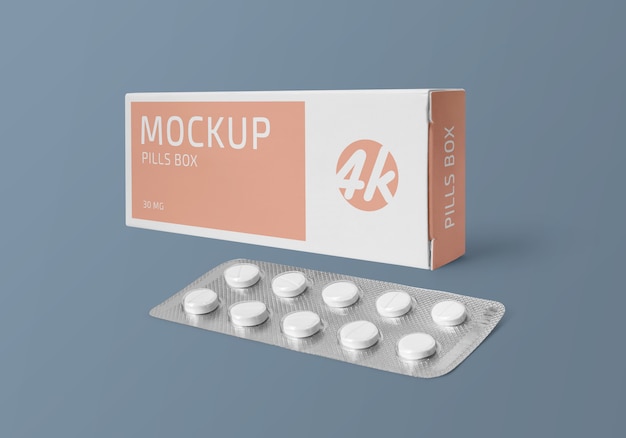 PSD medication branding and packaging mockup