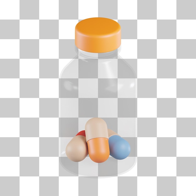 PSD medicijnfles 3d pictogram