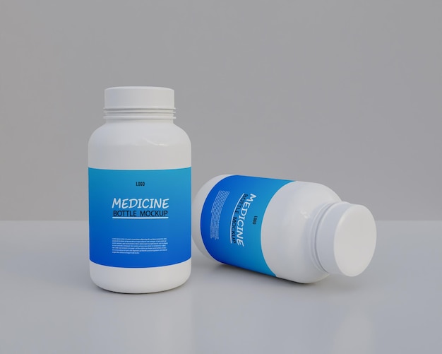 PSD medicijnfles fles mockup realistische plastic fles