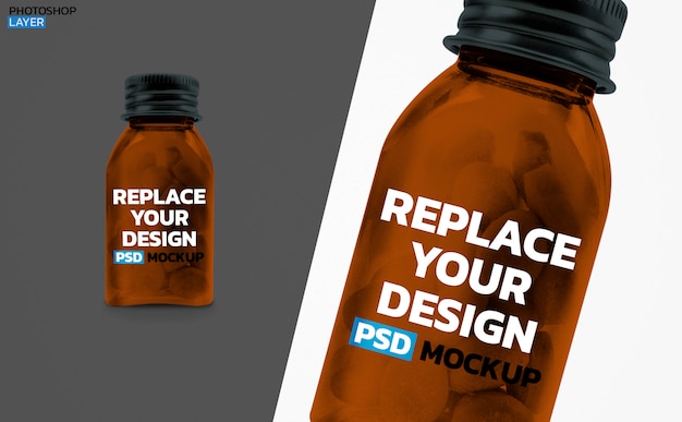 Medicijnfles mockup ontwerp