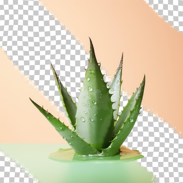 PSD medicinal plant for skin care with transparent background is aloe vera