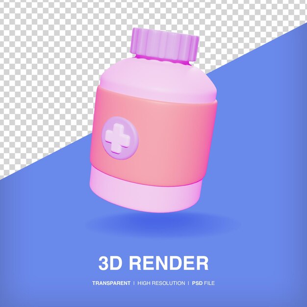 PSD medicine bottle 3d icon