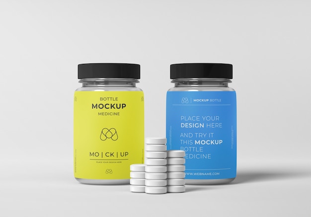 PSD medicine bottle mockup design