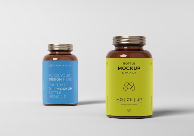 PSD medicine bottle mockup design