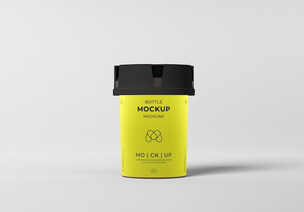 PSD medicine bottle mockup design