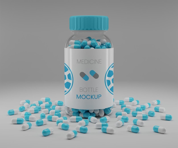 PSD medicine bottle mockup