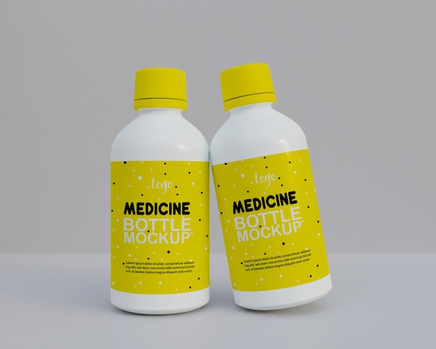 Mockup di bottiglia di medicina