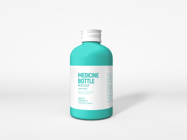 Mockup di imballaggio per bottiglia di medicina