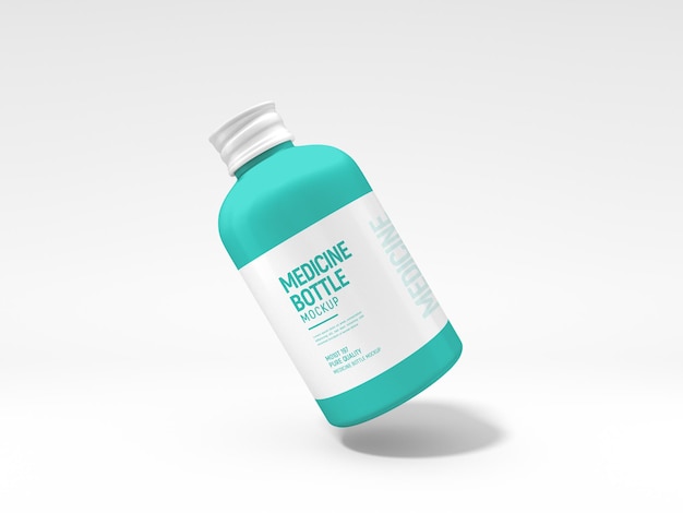 Medicine bottle packaging mockup