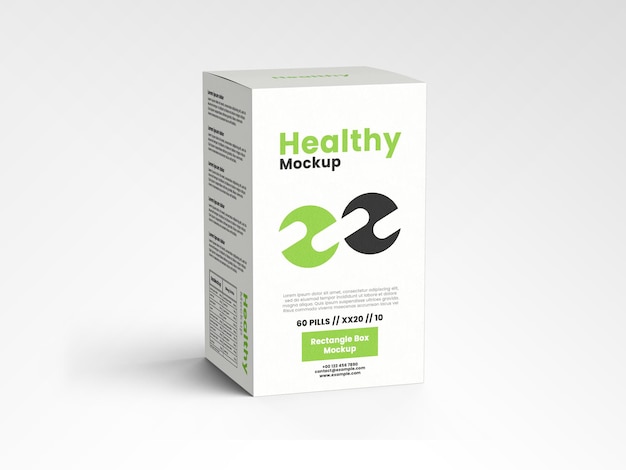 Free Medicine Box with Tablets Mockup (PSD)