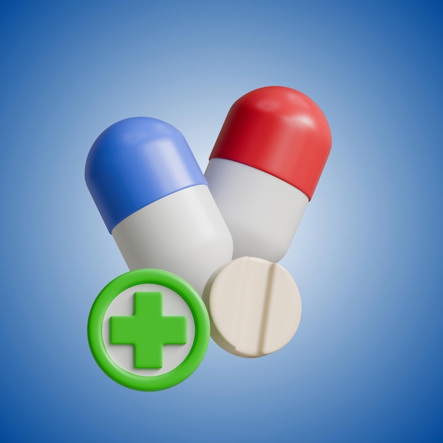 medicine capsule drugs 3d icon