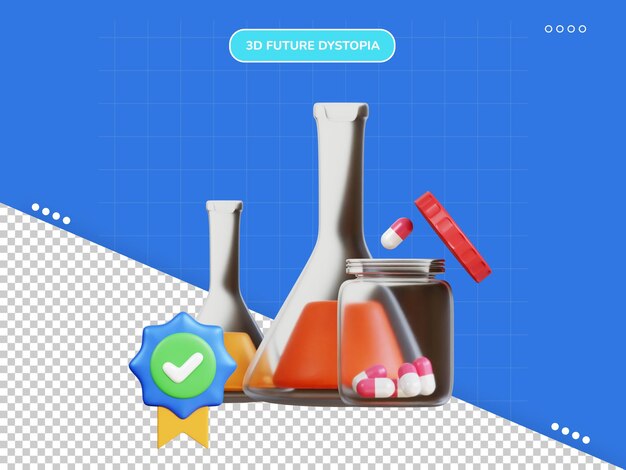 PSD medicine experience 3d icon