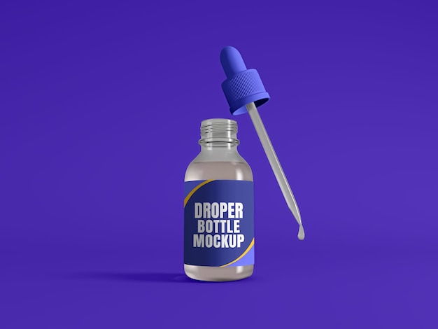 Medicine glass dropper bottle mockup. serum skin care cosmetic bottle for label design, branding