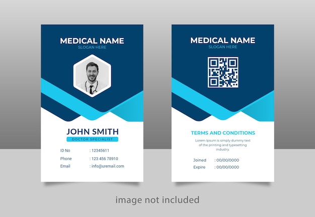 PSD medicine id card template psd file