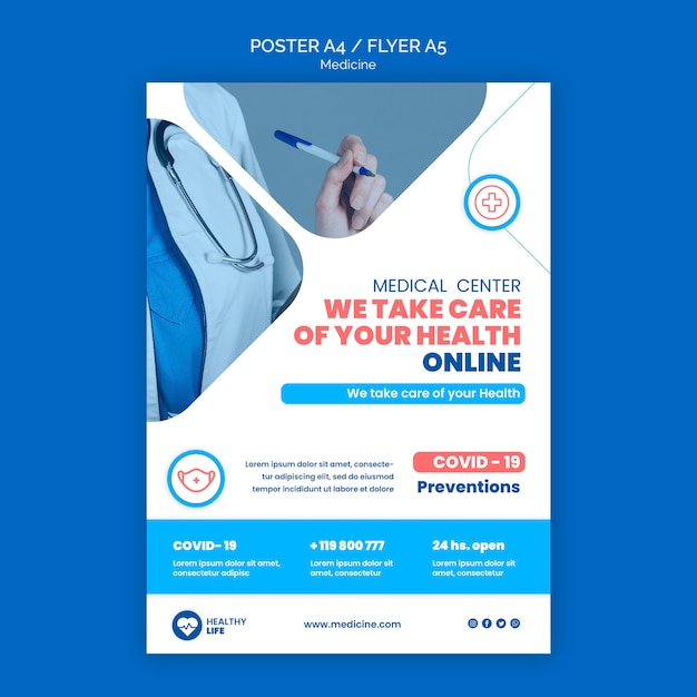 Medicine online poster template