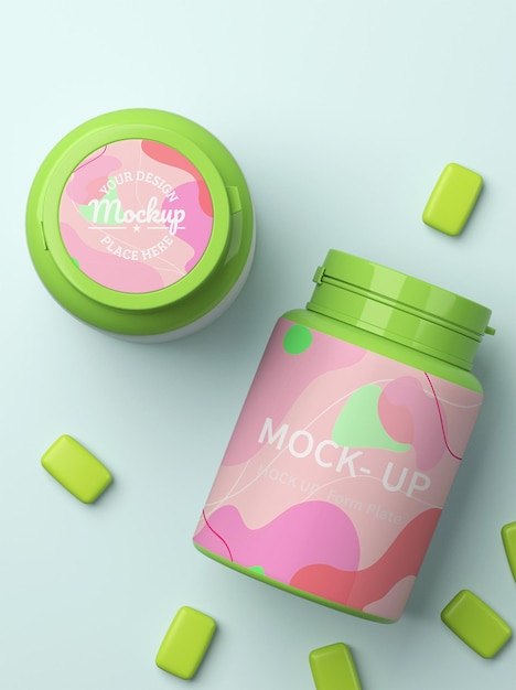 PSD medicine packaging bottle mockup design