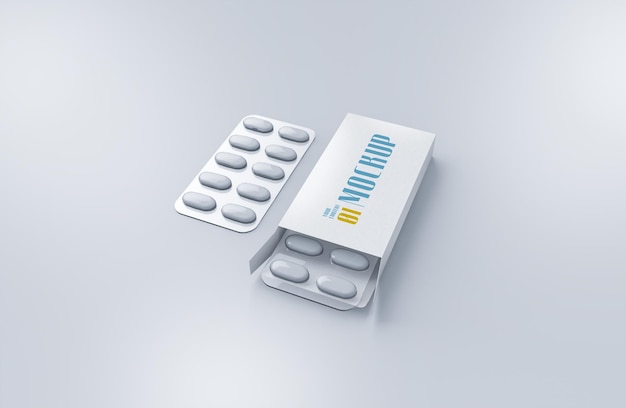 medicine packaging mockup