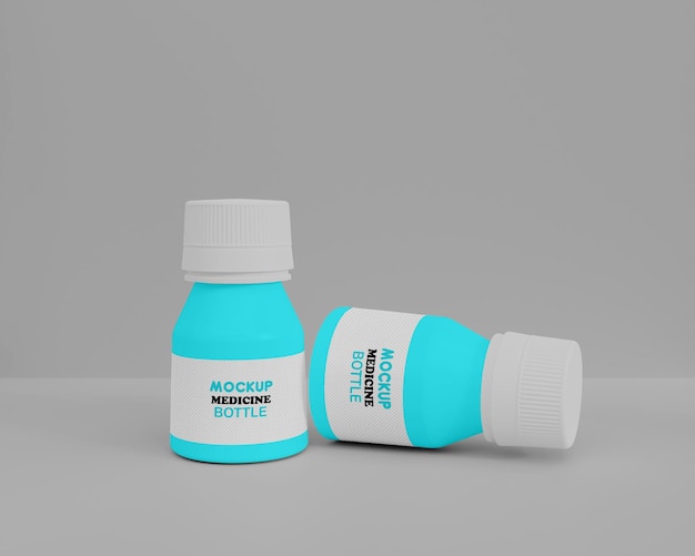 Medicine plastic  bottle mockup