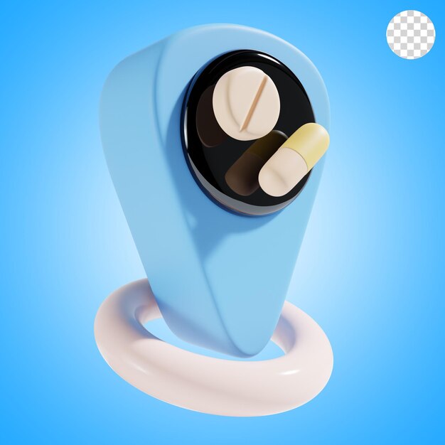 Medicine shop location 3d icon