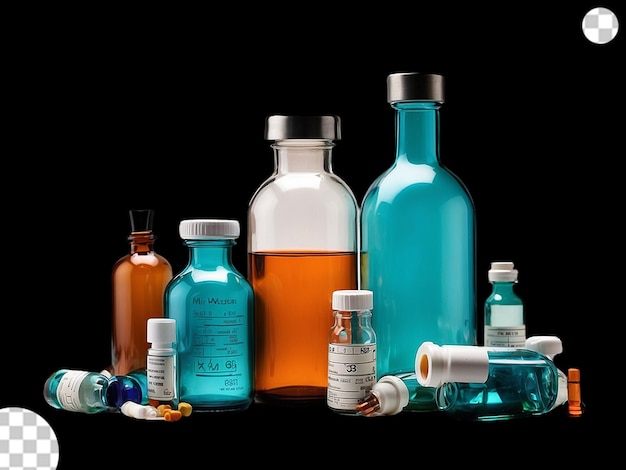 Medicine and vaccine bottles png transparent