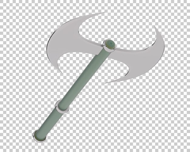 Medieval axe on transparent background 3d rendering illustration