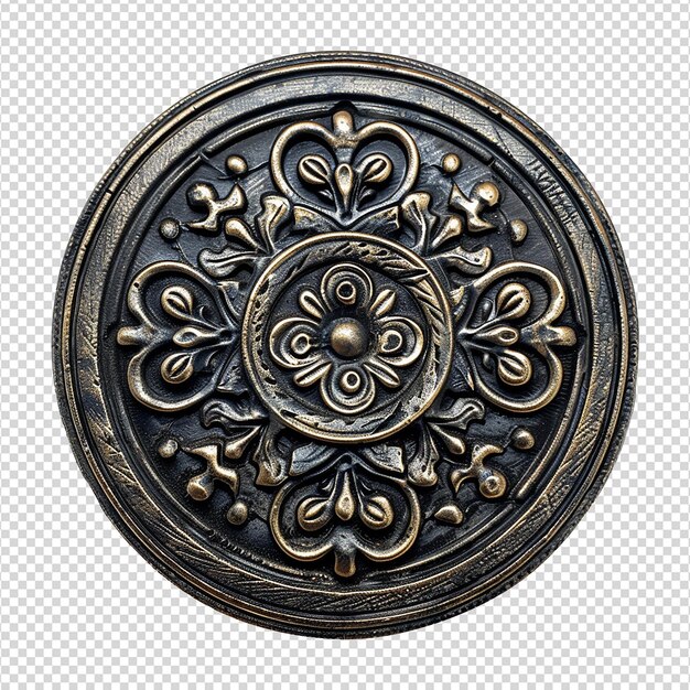 Medieval button isolated on transparent background