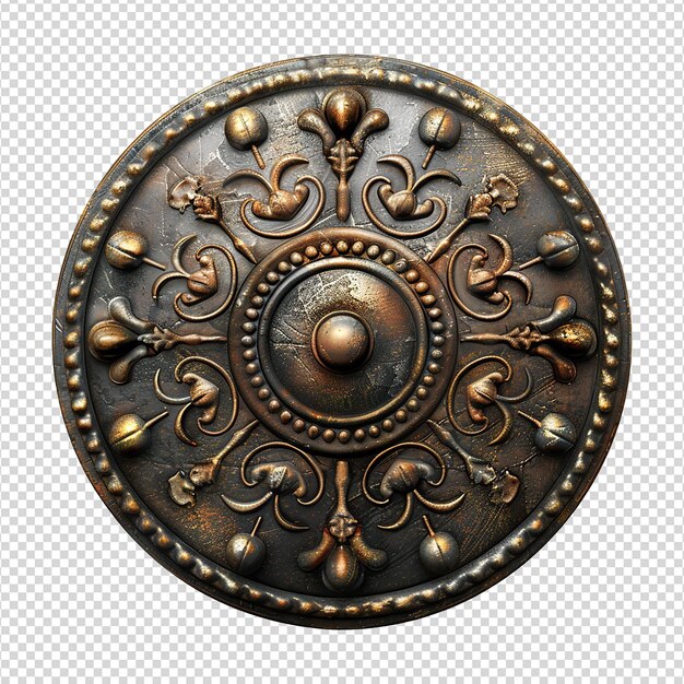 PSD medieval button isolated on transparent background