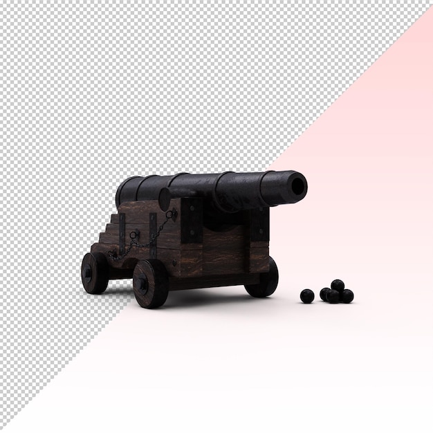 PSD medieval cannon isolated