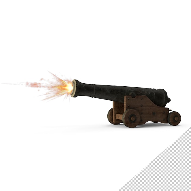 PSD medieval canon firing png