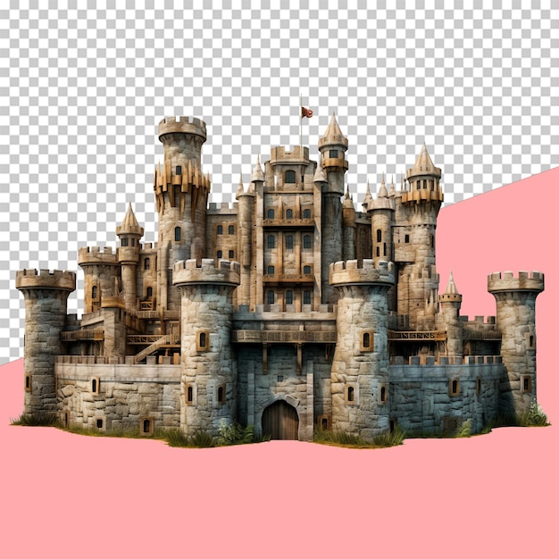 PSD medieval castle isolated object transparent background