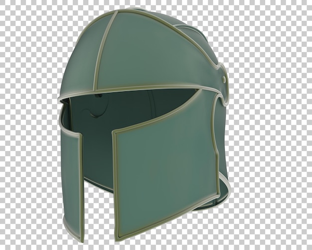 Medieval helmet on transparent background 3d rendering illustration