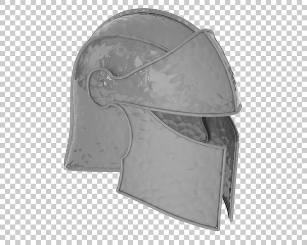medieval helmet on transparent background 3d rendering illustration