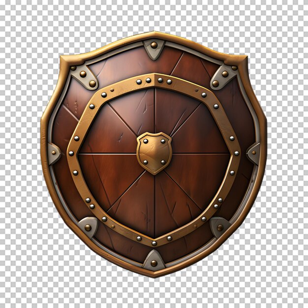 PSD medieval knight shield isolated on transparent background