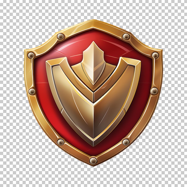 PSD medieval knight shield isolated on transparent background