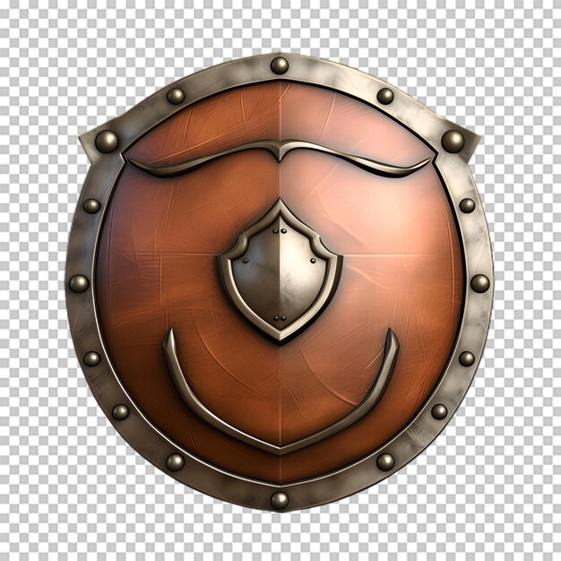 Medieval knight shield isolated on transparent background