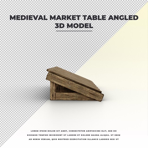 Medieval market table angled