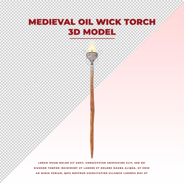 Medieval oil wick torch