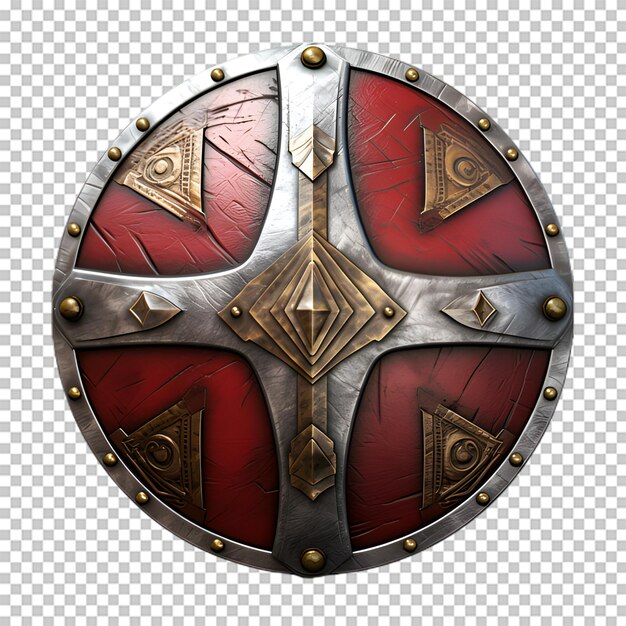 PSD medieval shield isolated on transparent background