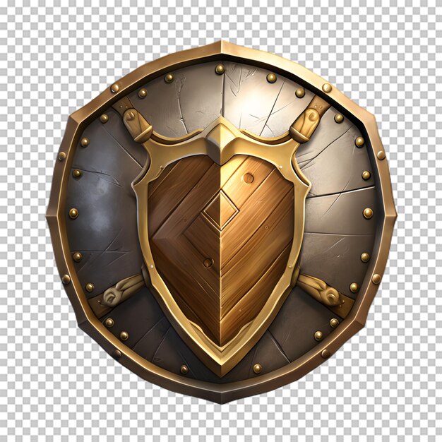 PSD medieval shield isolated on transparent background