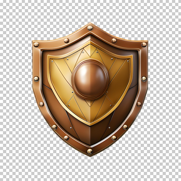 PSD medieval shield isolated on transparent background